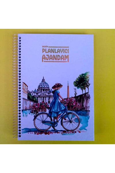 Glanart agenda mea săptămânală atemporală caiet de manifestare 17x24cm 100 coli caiet de planificare bicicletă