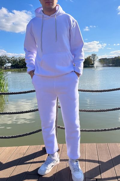 ruNadeS Men's Relaxed Fit Sweatpants with Raised Inside and Elastic Legs and Kangaroo Pocket - Home Wear