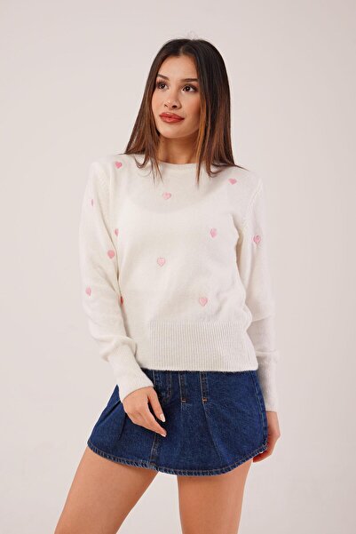 Hipo Trend Міні-светр з вишивкою у вигляді рожевого серця