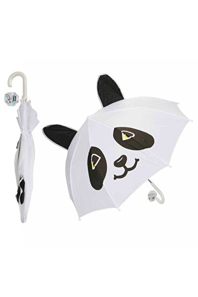 Genel Markalar Çocuk Şemsiyesi Beyaz Panda 9 Telli 45 Cm 3+