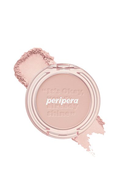 PERIPERA Peripera Pure Blushed Sunshine Cheek - Sebum Balancing Powder Blush in Pastel Tones (07 Milky Peach)