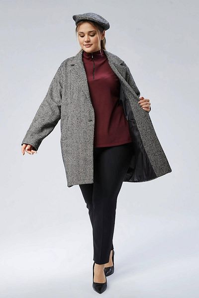Hanezza Large Size Women's Fish Back Print Stamp Jacket – Encounter of Timeless Elegance and Comfort