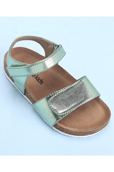 Pine kids Casual Wear Sandals with Velcro Belt Closure - Green Metallic