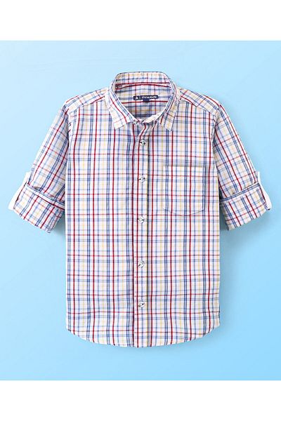 Pine kids Pine Kids Cotton Woven Full Sleeves Checks Shirt- Multicolor