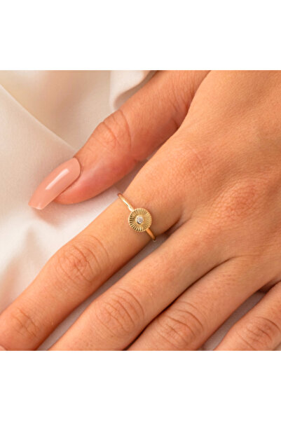 FasekGold Güneş Işıltı Yüzük 0.10 Karat Signity Taşlı Pırlanta Montörü 925 Ayar Gümüş Yüzük