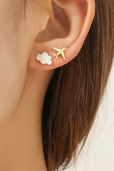 Glaren Minimal Airplane Themed Women's Earrings Set
