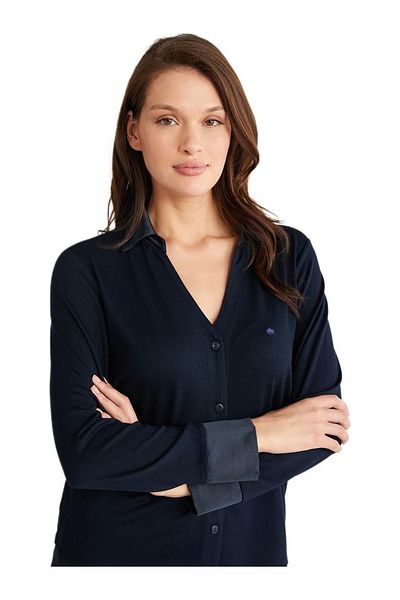 Penyemood Shirt Collar Button Long Sleeve Women's Pjamas Suit