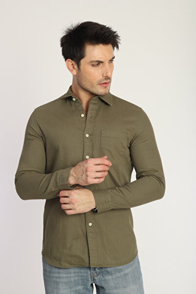 USSO Slim Fit Men's 100% Cotton Long Sleeve Shirt 3 Colors
