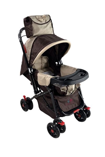 BabyCara عربة أطفال بمقبض قابل للعكس مع حقيبة لإكسسوارات الأطفال من سن 0 إلى 3 سنوات