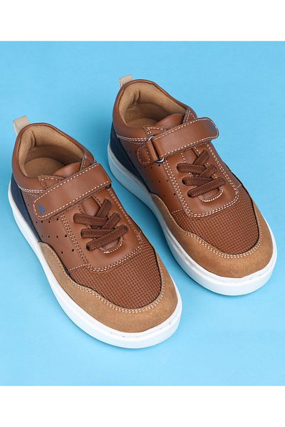 Pine kids Casual Shoes with Velcro Closure - Tan Brown