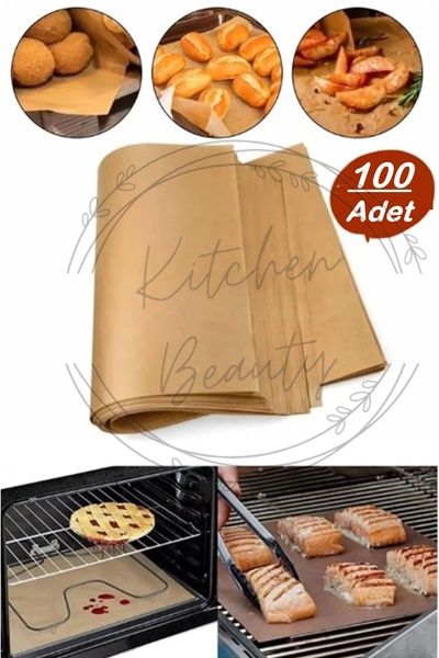 Kitchen Beauty 100 Adet Fırınlanabilir Kendinden Yağlı Pişirme Kağıdı 30x40 F...