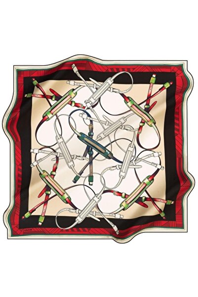 Aker Tivil 39627 Модель Шовковий шарф - Кремовий колір, змішаний візерунок