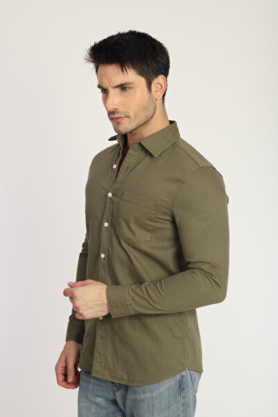 USSO Slim Fit Men's 100% Cotton Long Sleeve Shirt 3 Colors