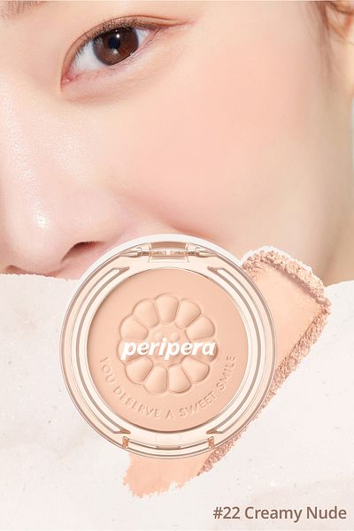 PERIPERA Sebum Balancing Powder Blush Peripera Pure Blushed Sunshine Cheek (22 Creamy Nude)(K-Ookie)