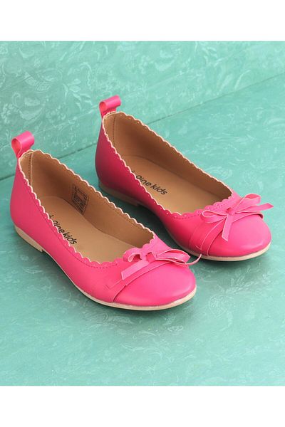 Pine kids Party Wear Belly Shoes - Fuchsia