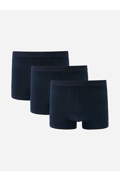 LC Waikiki Ανδρικό μπόξερ 3 τεμαχίων Navy Blue Standard Fit Cotton Flexible