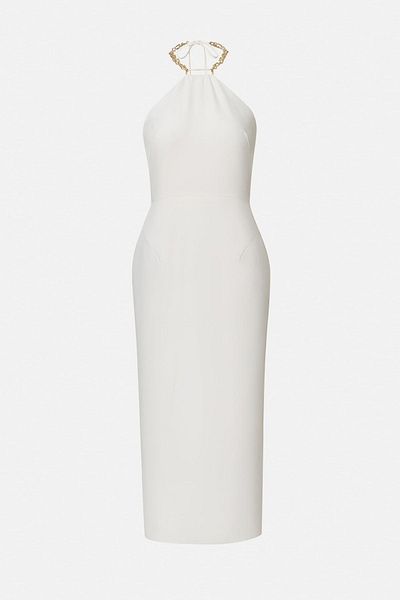 Edela Halter Neck Zipper Dress - Chain Detail, Halter Neck 7010
