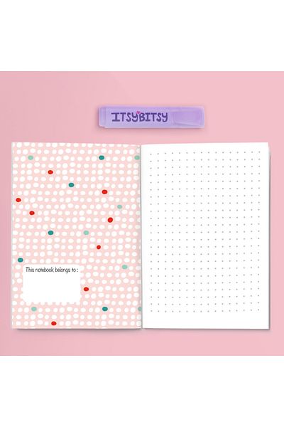 itsybitsy 15X21 Dotted, Lacquered Notebook 40 Sheets - Big Flower Series