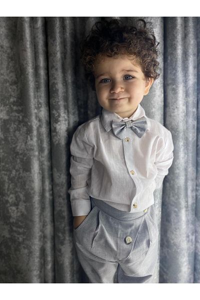 Z KİDS Gray Front Two Buttons Kids Baby Set