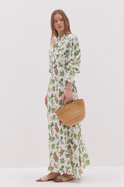 Fahhar Φόρεμα με πράσινο μοτίβο