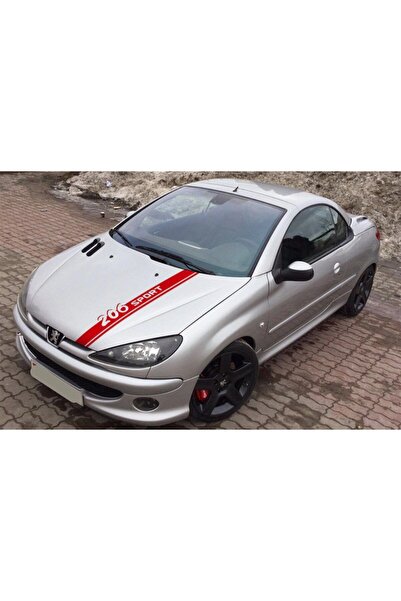 pınaxar Peugeot 206 Sport Yazılı Ön Kaput Sticker A+Kalite