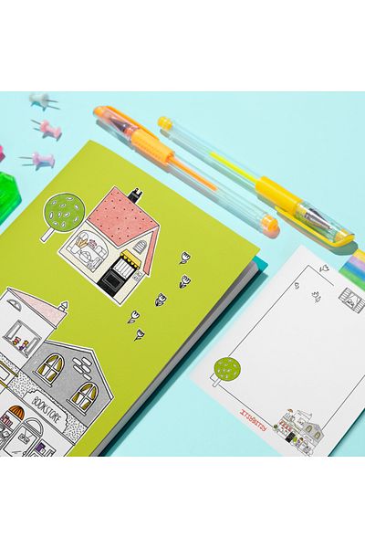 itsybitsy دفتر ملاحظات مقاس 15x21، ورنيش، 40 صفحة - سلسلة المجاورين