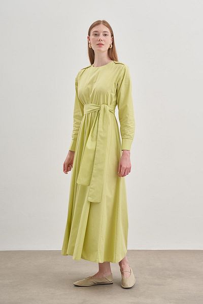 Fahhar Green Epaulette Dress