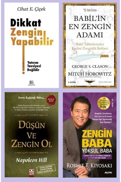 Scala Yayıncılık DIKKAT ZENGIN YAPABILIR+BABILIN EN ZENGIN ADAMI+DUSUN VE ZENGIN OL+ZENGIN BABA YOKSUL BABA=4 SET