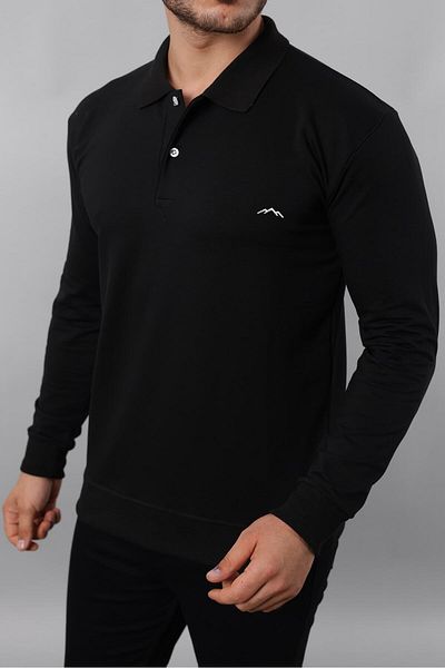 LOADER Plus Size Polo Collar Sweatshirt