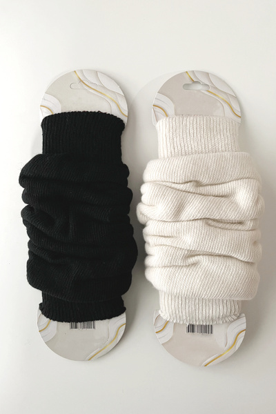 Hakan Collezione 2'li Siyah & Krem Kadın Premium Kalın Aerobik Uzun Tozluk Bot Çorabı