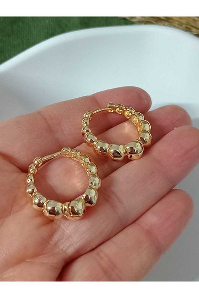 mos&more Ring Brand Small Women's Earrings with Gold Heels