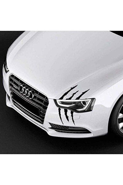 Genel Markalar Monster Canavar Pençe Izi Uzun Far Sticker - Araba Etiket, Çıkartma - Aksesuar -modifiye -arma Siyah