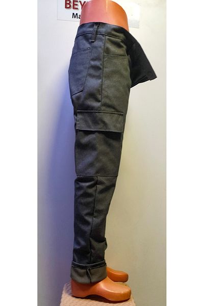 BeyzDenim Thermal Fleece Flame Winter Turner - Αδιάβροχο και ανθεκτικό, σιδηρουργός λεωφορείος εξάτμισης παντελόνι φορτίου