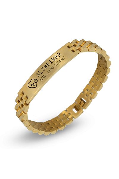 Bd Medical Bracelet - Personal Bracelet - Health Information - Emergency Information - Yellow/Gold