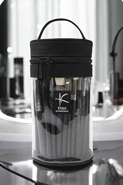 Kityuu Silindir Çok Amaçlı Makyaj Fırça Düzenleyici ve Seyahat Kozmetik Çantası