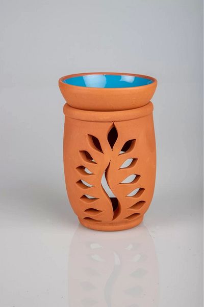 ÇERÇİCİ Leaf Model Handmade Pottery Censer Incense Burner