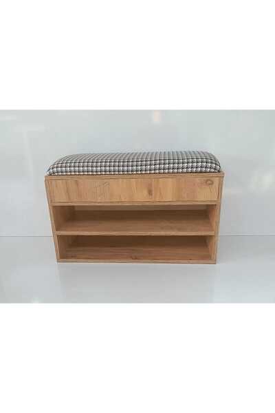 EKOÇ WOOD DESİNG Rengibiz Ayakkabılık Puflu Minderli Sandıklı