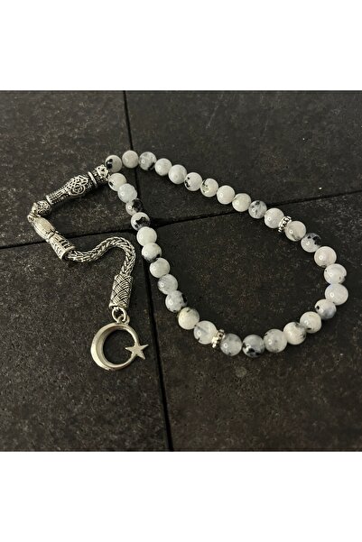 YILDIZ DOĞAL TAŞ SERTİFİKALI Ay Taşı 6mm 33lük Doğal Taş Tesbih