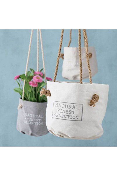 Homelux Hanging flower pot support, d 16 cm, textile, white