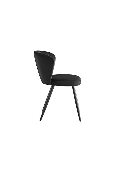 Homelux Black Styl Velvet Chair, Metal Legs
