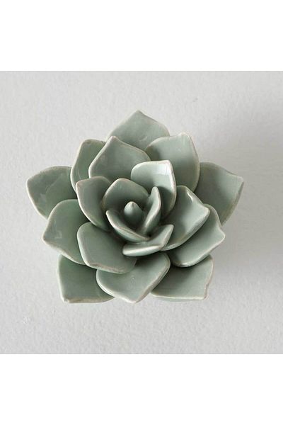 Homelux Decor floral, d 6 cm, h 2,5 cm, ceramica, verde deschis