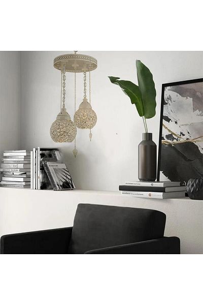 Homelux Andrea clas chandelier 2 arms 14002, 2xe27, 30x30x55 cm, 60 w, cream