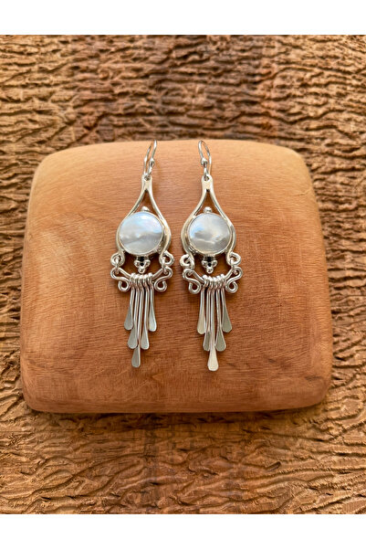 Apricity Silver Gümüş Sedef Taşlı El İşi Küpe