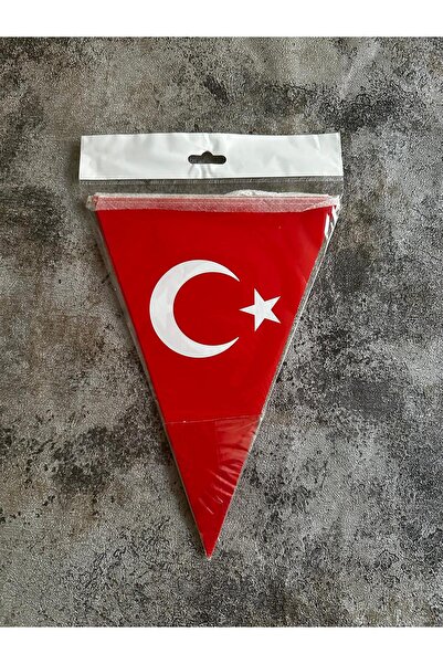 Party partycom kırmızı beyaz Türk bayraklı üçgen flama