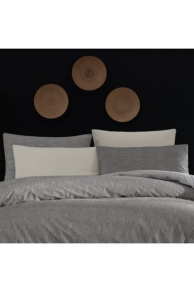 Homelux Home Miriam 2 Person Bedding, 100% Ranforce Cotton, Grey