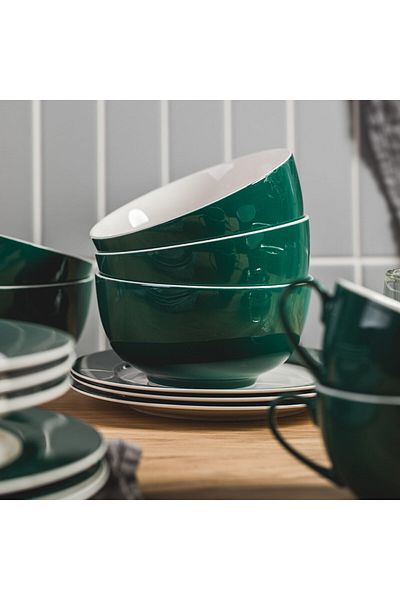 Homelux Bol de porțelan pentru salată, verde, 13 cm, Aura G