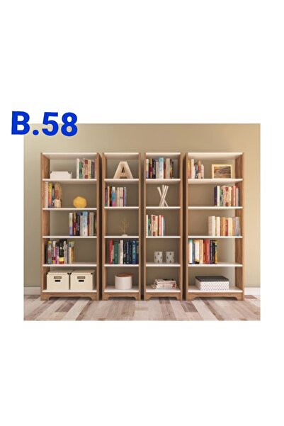 bengi mobilya B.58 ahşap kitaplık 4 lü