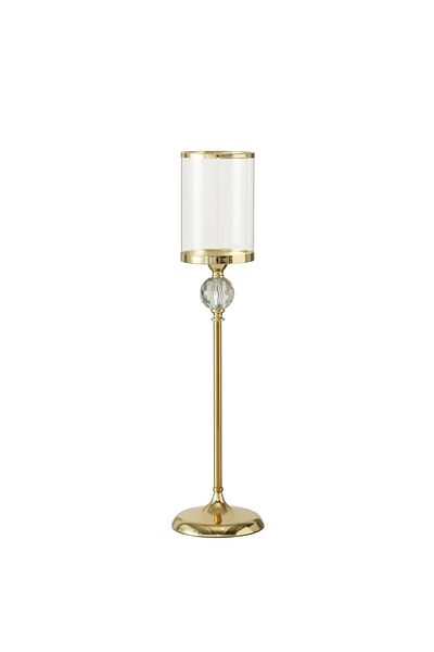 Homelux Suport lumanare ranya, 16x16x65 cm, metal/sticlă, auriu