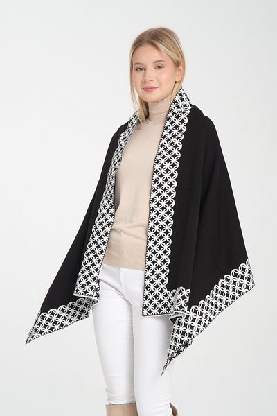 Wega Moda Stylish Ringed Comfortable Shoulder Shawl - Reversible Knitwear