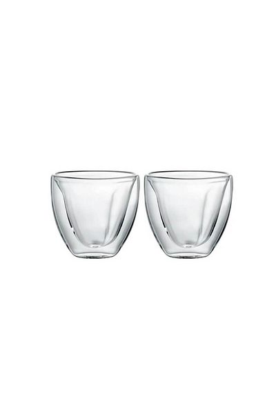 Homelux Set 2 Pahare, Sticla Termorezistenta, 250 Ml, Transparent, Inima, Mia